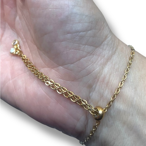 Coral Peach Charm Gold Plated Adjustable Bracelet - Picture 4 of 4